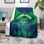 Personalized Canberra Raiders Blanket Polynesian Tribal Pattern Style