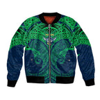 Personalized Canberra Raiders Bomber Jacket Polynesian Tribal Pattern Style
