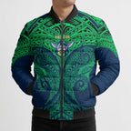 Personalized Canberra Raiders Bomber Puffer Jacket Polynesian Tribal Pattern Style