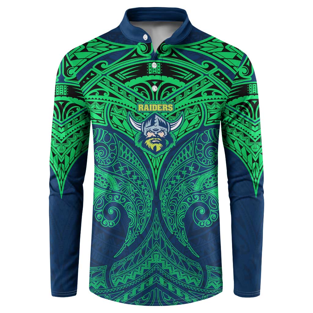 Personalized Canberra Raiders Button Sweatshirt Polynesian Tribal Pattern Style