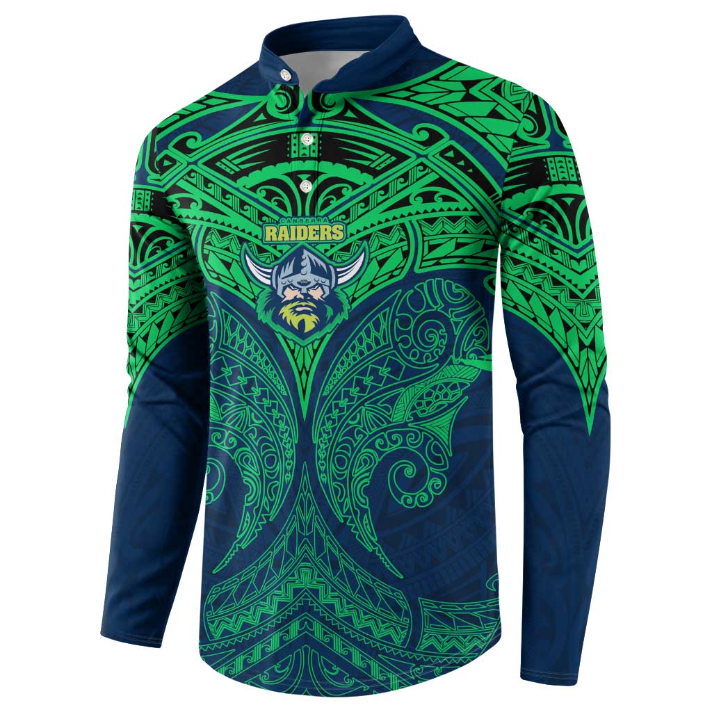 Personalized Canberra Raiders Button Sweatshirt Polynesian Tribal Pattern Style