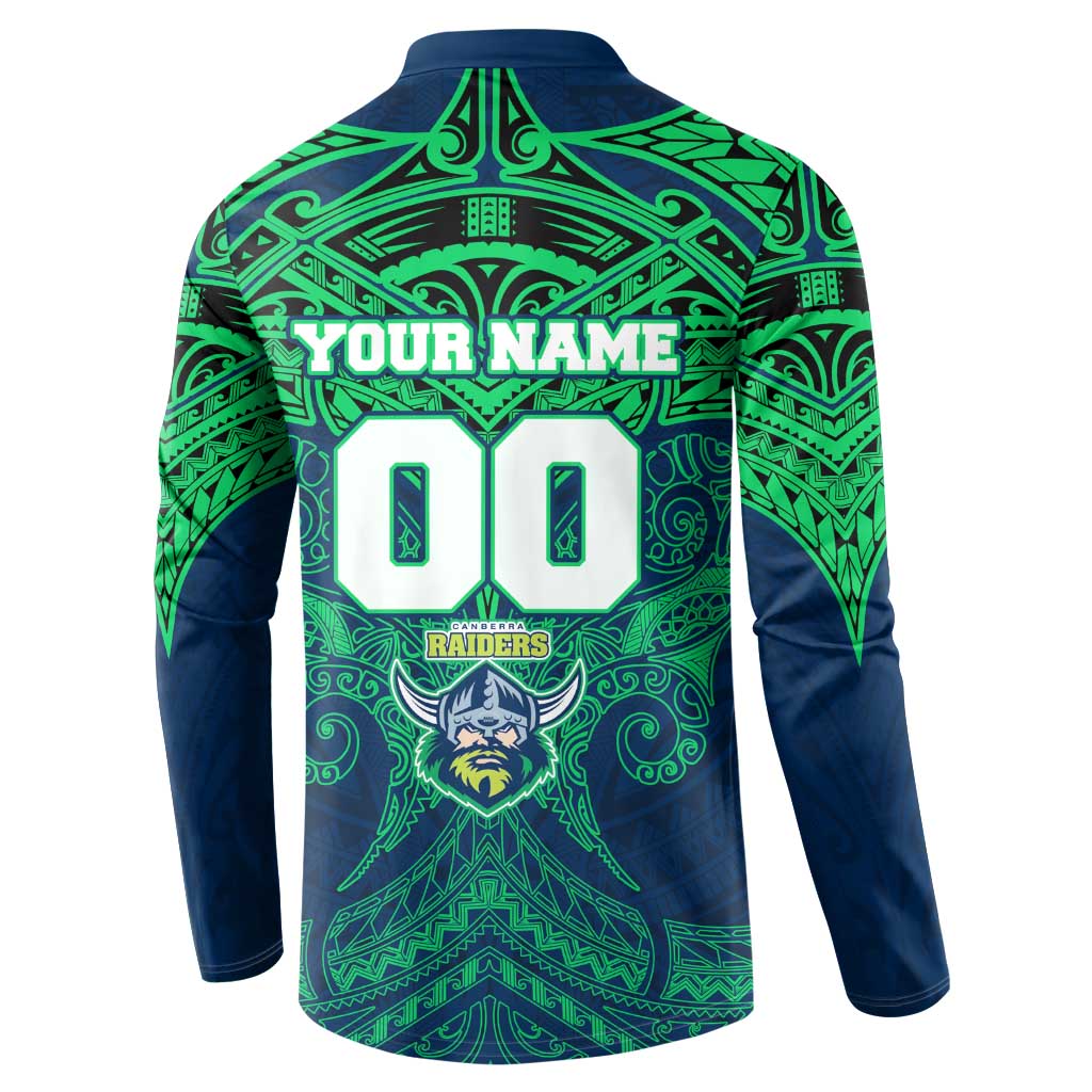 Personalized Canberra Raiders Button Sweatshirt Polynesian Tribal Pattern Style