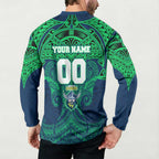 Personalized Canberra Raiders Button Sweatshirt Polynesian Tribal Pattern Style