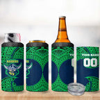 Personalized Canberra Raiders 4 in 1 Can Cooler Tumbler Polynesian Tribal Pattern Style