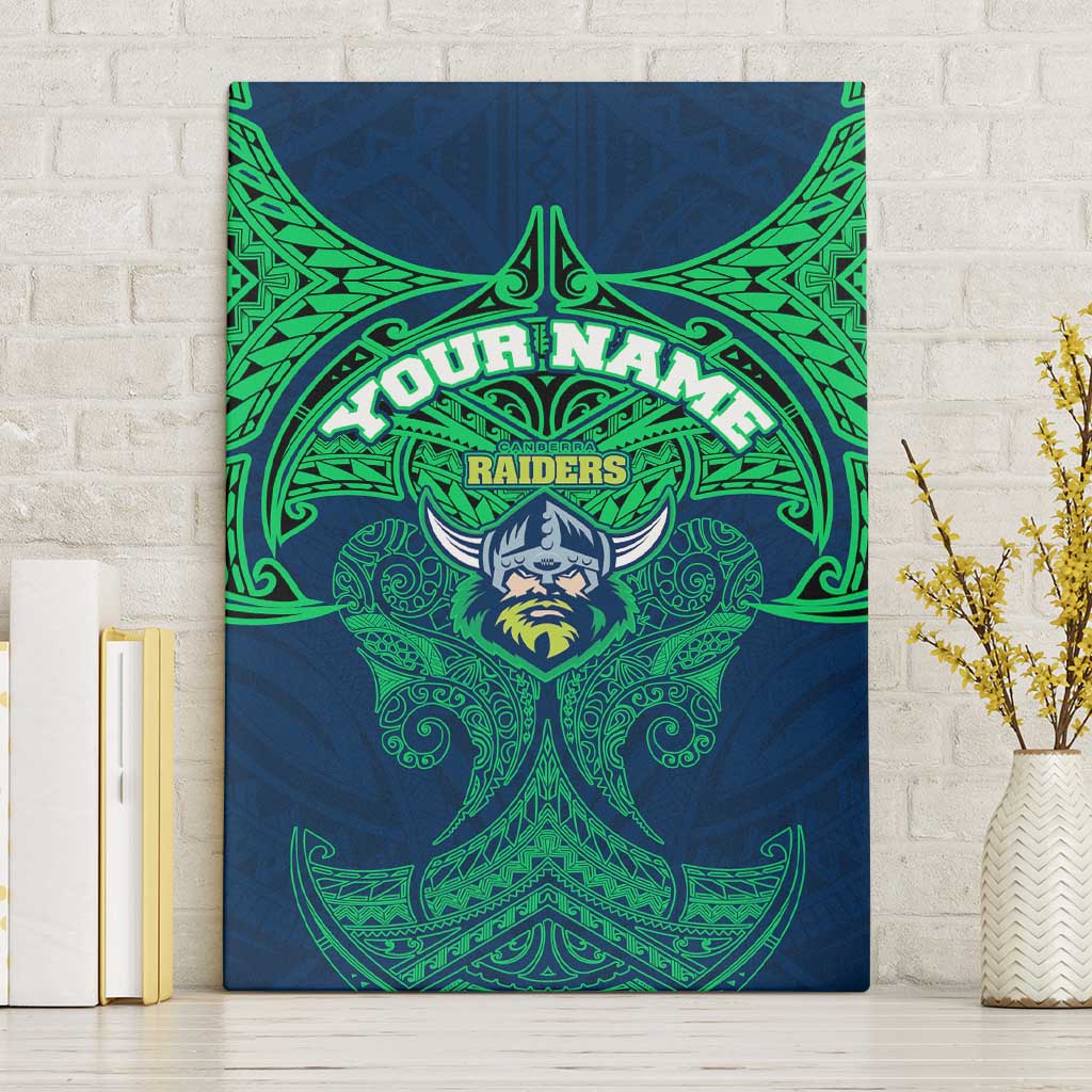 Personalized Canberra Raiders Canvas Wall Art Polynesian Tribal Pattern Style