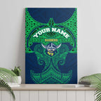 Personalized Canberra Raiders Canvas Wall Art Polynesian Tribal Pattern Style