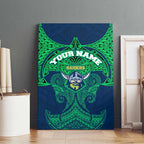 Personalized Canberra Raiders Canvas Wall Art Polynesian Tribal Pattern Style