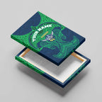 Personalized Canberra Raiders Canvas Wall Art Polynesian Tribal Pattern Style