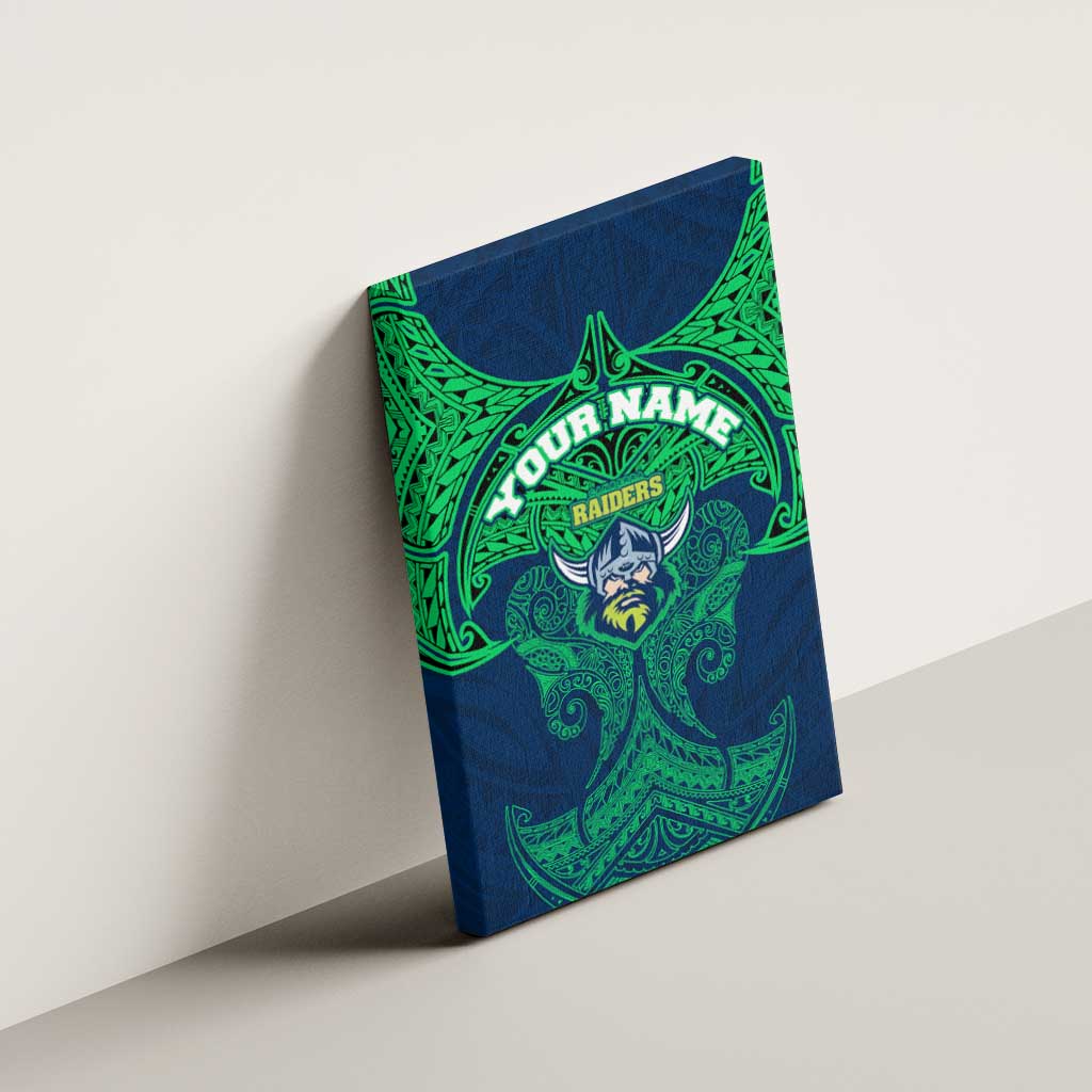 Personalized Canberra Raiders Canvas Wall Art Polynesian Tribal Pattern Style