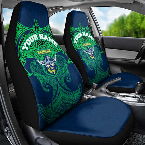 Personalized Canberra Raiders Car Seat Cover Polynesian Tribal Pattern Style