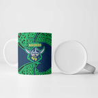Personalized Canberra Raiders Ceramic Mug Polynesian Tribal Pattern Style