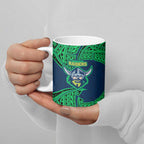 Personalized Canberra Raiders Ceramic Mug Polynesian Tribal Pattern Style