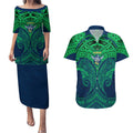 Personalized Canberra Raiders Couples Matching Puletasi and Hawaiian Shirt Polynesian Tribal Pattern Style