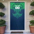 Personalized Canberra Raiders Door Cover Polynesian Tribal Pattern Style
