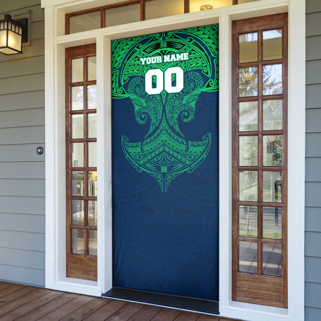 Personalized Canberra Raiders Door Cover Polynesian Tribal Pattern Style