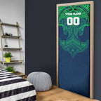 Personalized Canberra Raiders Door Cover Polynesian Tribal Pattern Style
