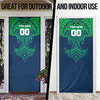 Personalized Canberra Raiders Door Cover Polynesian Tribal Pattern Style