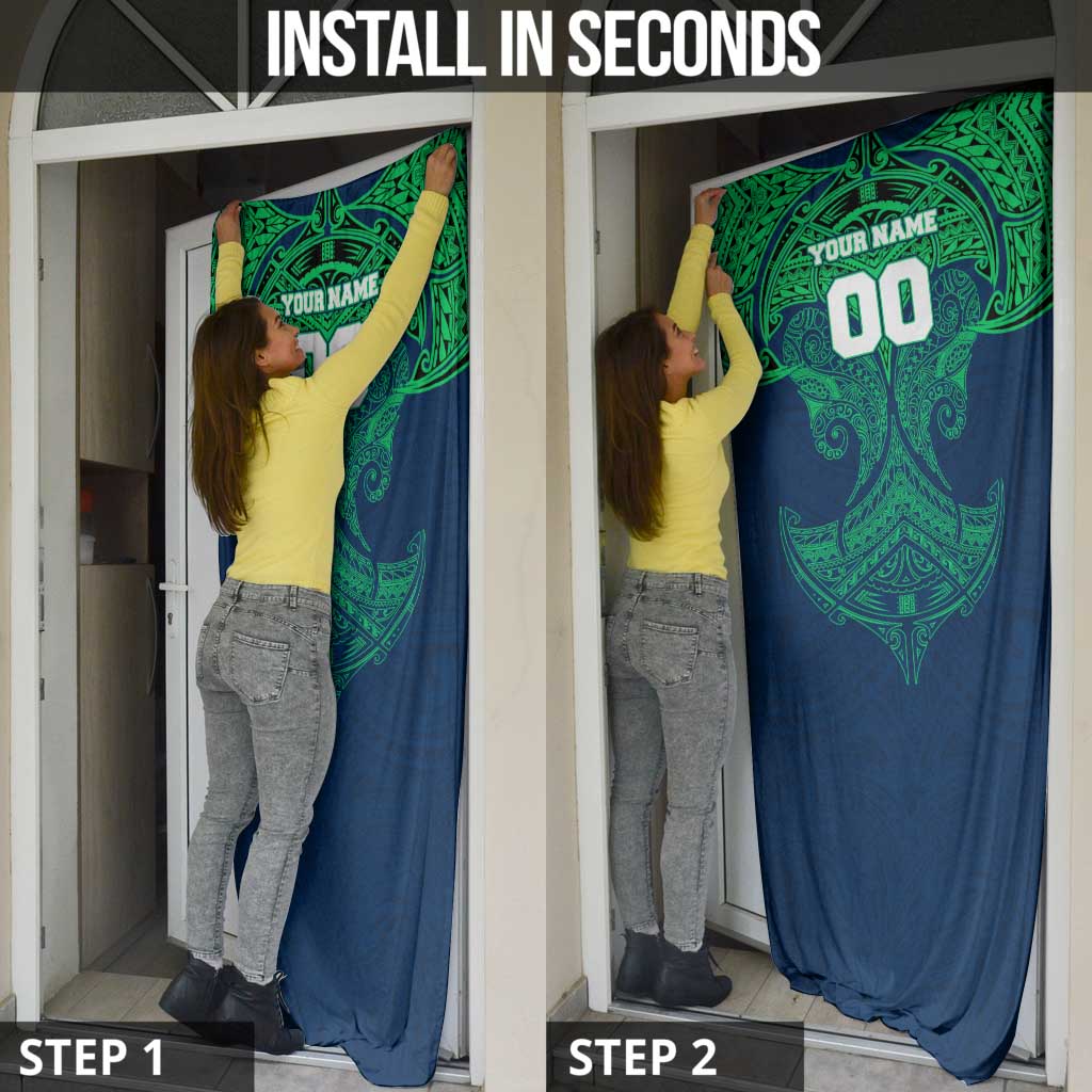 Personalized Canberra Raiders Door Cover Polynesian Tribal Pattern Style