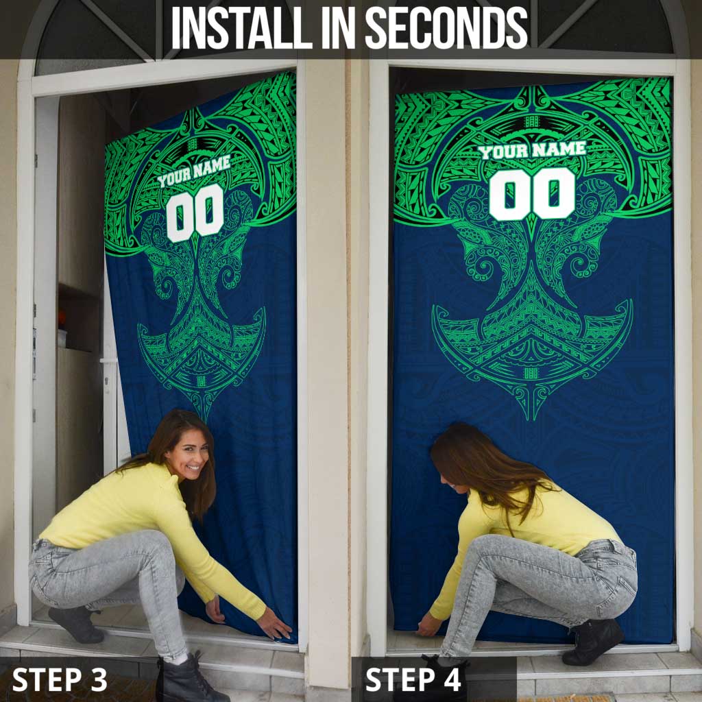 Personalized Canberra Raiders Door Cover Polynesian Tribal Pattern Style