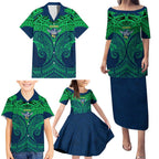 Personalized Canberra Raiders Family Matching Puletasi and Hawaiian Shirt Polynesian Tribal Pattern Style