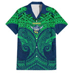 Personalized Canberra Raiders Family Matching Short Sleeve Bodycon Dress and Hawaiian Shirt Polynesian Tribal Pattern Style