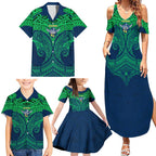 Personalized Canberra Raiders Family Matching Summer Maxi Dress and Hawaiian Shirt Polynesian Tribal Pattern Style