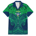 Personalized Canberra Raiders Family Matching Summer Maxi Dress and Hawaiian Shirt Polynesian Tribal Pattern Style