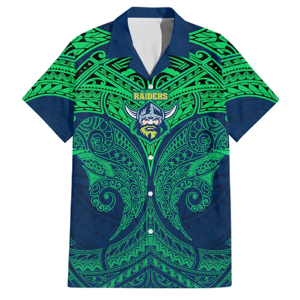 Personalized Canberra Raiders Family Matching Summer Maxi Dress and Hawaiian Shirt Polynesian Tribal Pattern Style