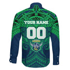 Personalized Canberra Raiders Family Matching Summer Maxi Dress and Hawaiian Shirt Polynesian Tribal Pattern Style