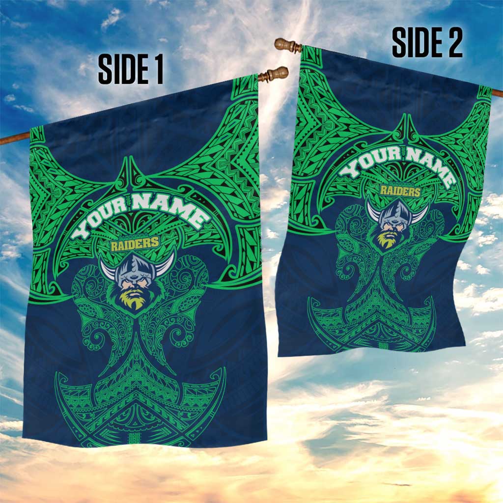 Personalized Canberra Raiders Garden Flag Polynesian Tribal Pattern Style