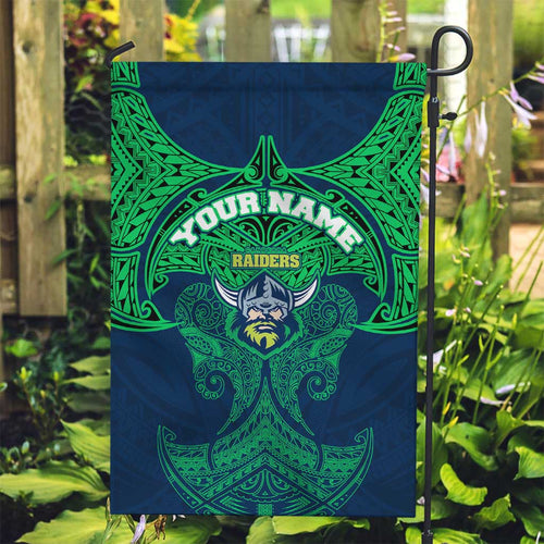 Personalized Canberra Raiders Garden Flag Polynesian Tribal Pattern Style