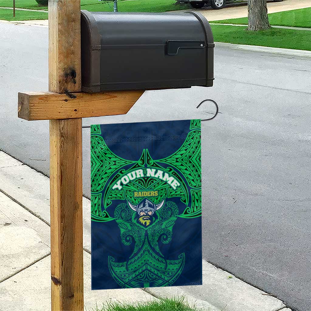 Personalized Canberra Raiders Garden Flag Polynesian Tribal Pattern Style
