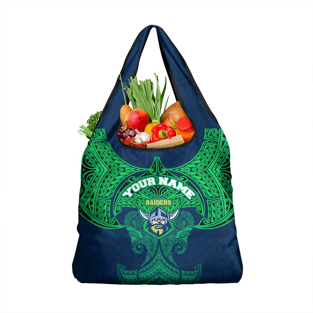 Personalized Canberra Raiders Grocery Bag Polynesian Tribal Pattern Style