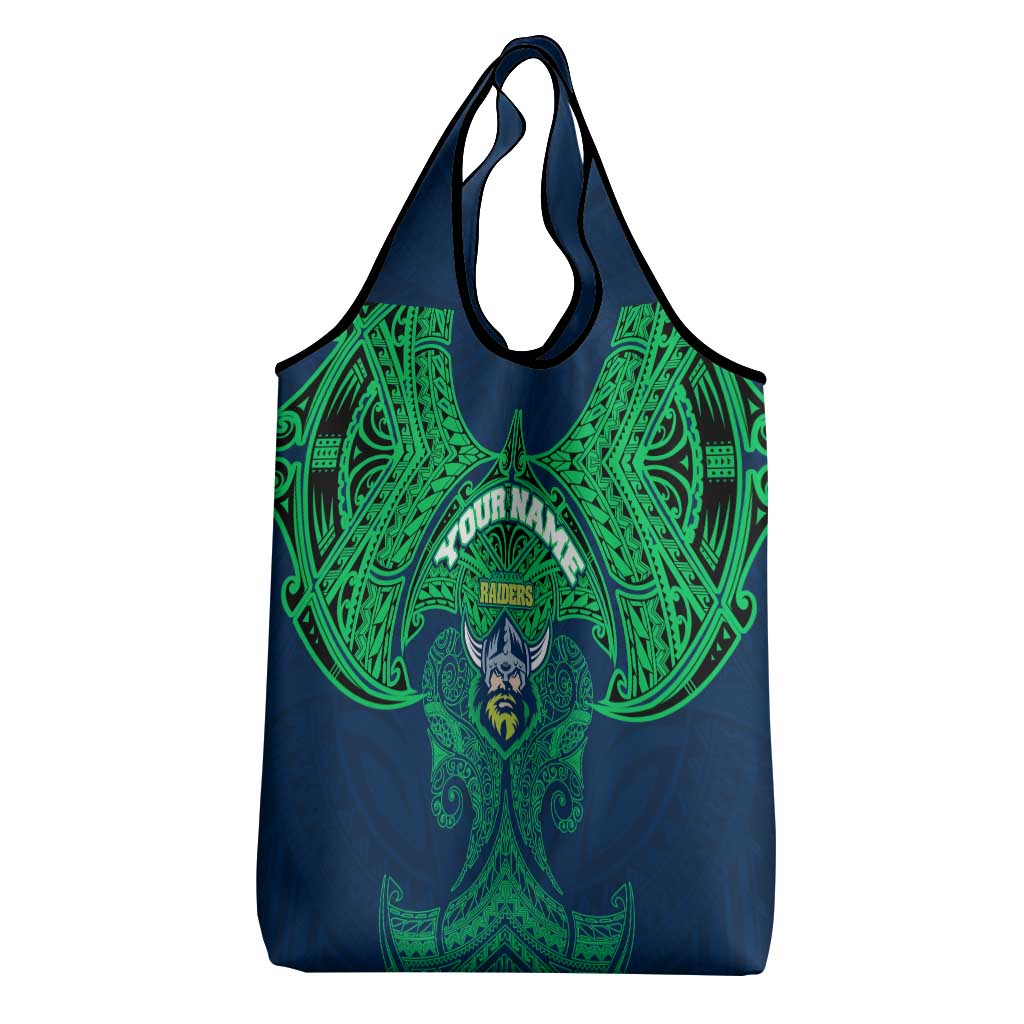 Personalized Canberra Raiders Grocery Bag Polynesian Tribal Pattern Style