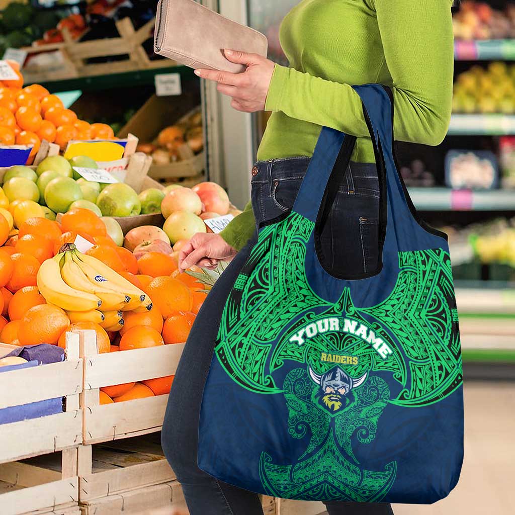 Personalized Canberra Raiders Grocery Bag Polynesian Tribal Pattern Style