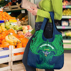 Personalized Canberra Raiders Grocery Bag Polynesian Tribal Pattern Style