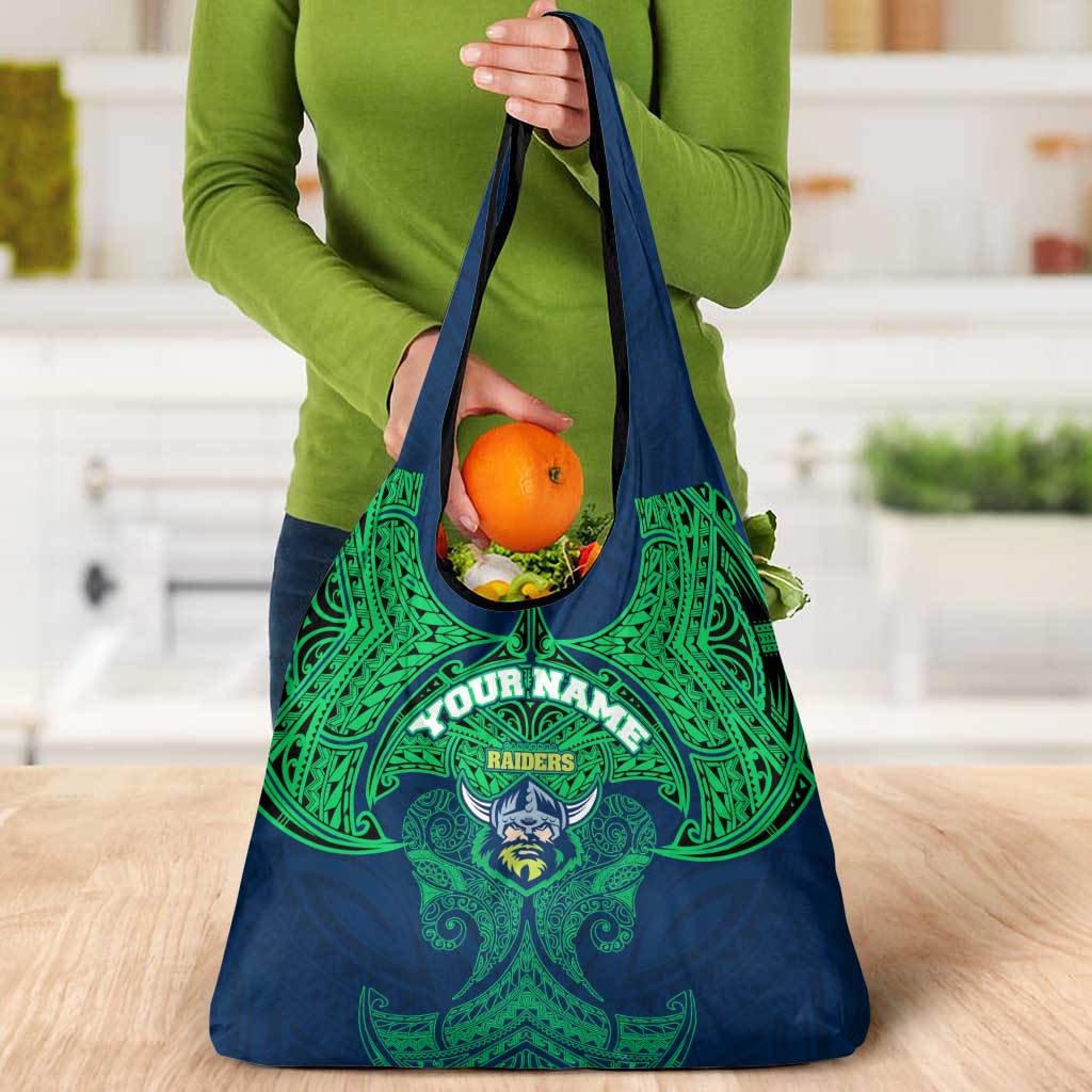 Personalized Canberra Raiders Grocery Bag Polynesian Tribal Pattern Style