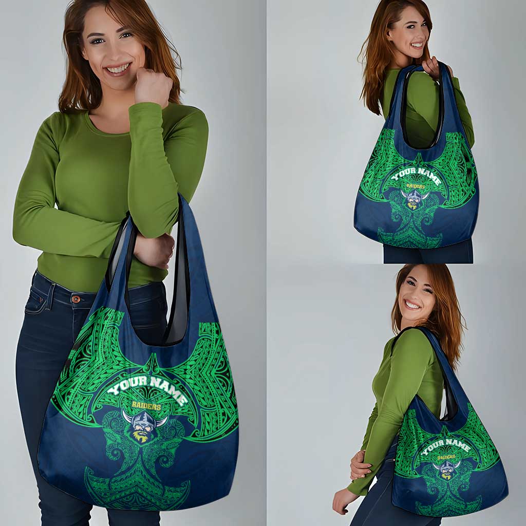 Personalized Canberra Raiders Grocery Bag Polynesian Tribal Pattern Style