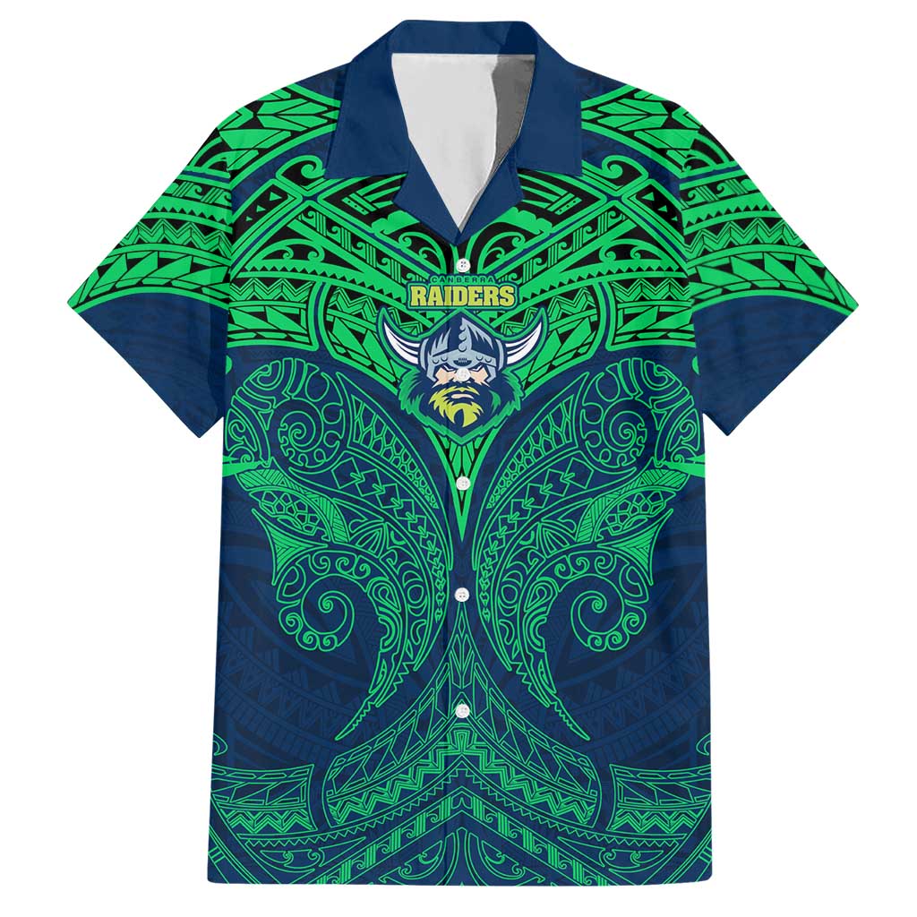 Personalized Canberra Raiders Hawaiian Shirt Polynesian Tribal Pattern Style