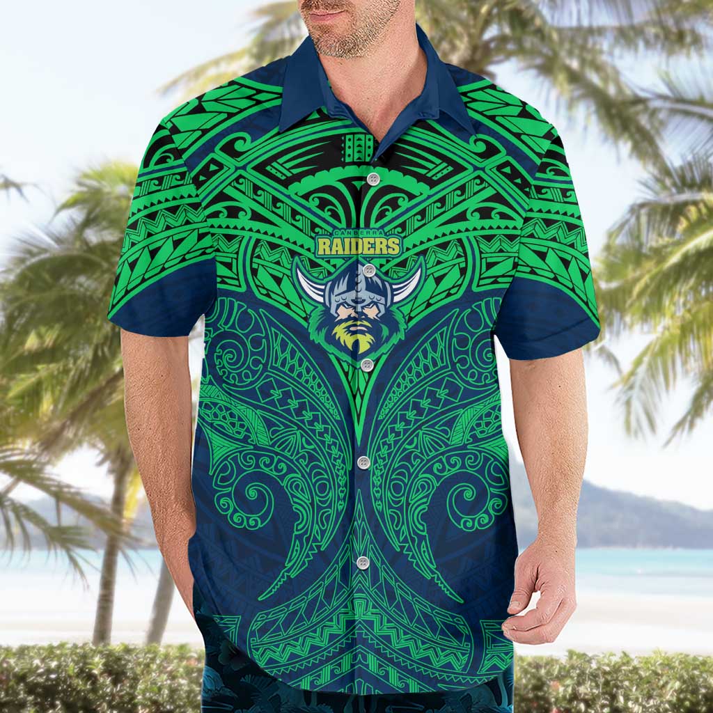 Personalized Canberra Raiders Hawaiian Shirt Polynesian Tribal Pattern Style