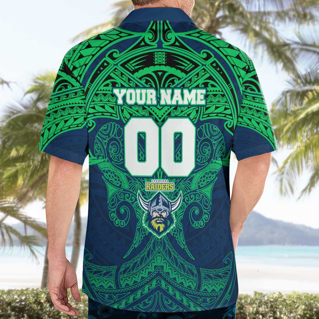Personalized Canberra Raiders Hawaiian Shirt Polynesian Tribal Pattern Style