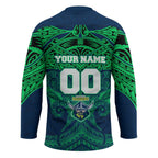 Personalized Canberra Raiders Hockey Jersey Polynesian Tribal Pattern Style