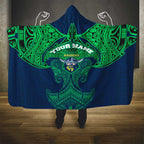 Personalized Canberra Raiders Hooded Blanket Polynesian Tribal Pattern Style