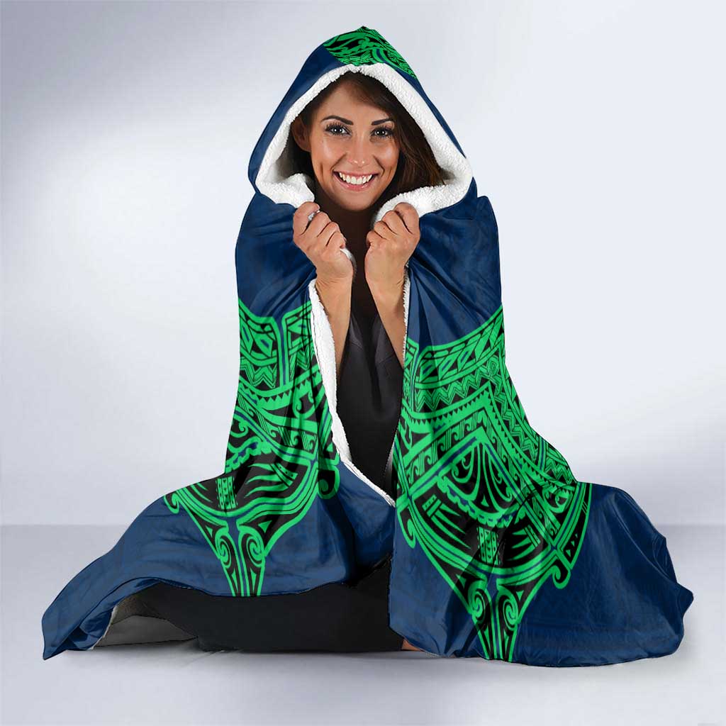 Personalized Canberra Raiders Hooded Blanket Polynesian Tribal Pattern Style