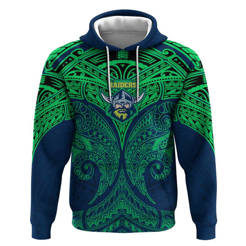 Personalized Canberra Raiders Hoodie Polynesian Tribal Pattern Style
