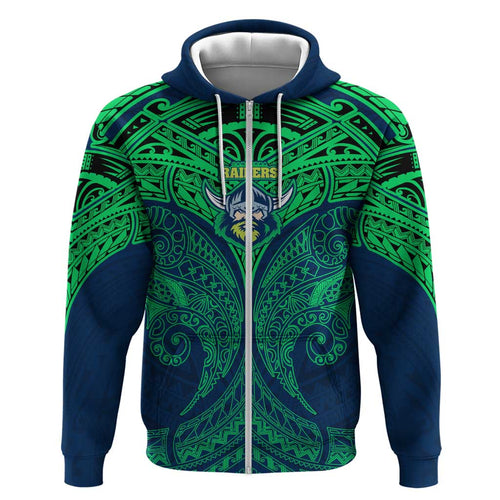 Personalized Canberra Raiders Hoodie Polynesian Tribal Pattern Style