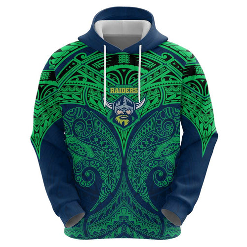 Personalized Canberra Raiders Hoodie Polynesian Tribal Pattern Style