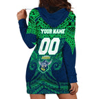 Personalized Canberra Raiders Hoodie Dress Polynesian Tribal Pattern Style