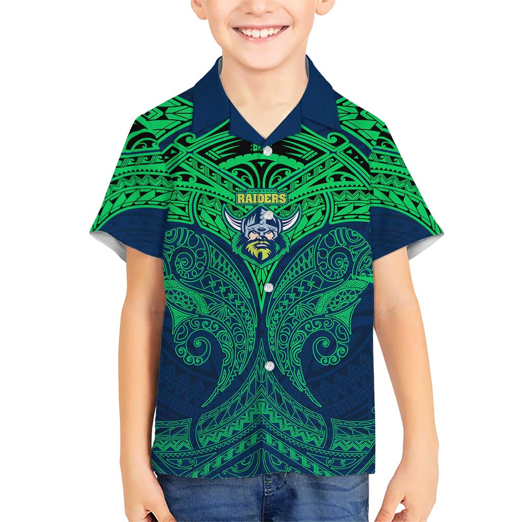 Personalized Canberra Raiders Kid Hawaiian Shirt Polynesian Tribal Pattern Style