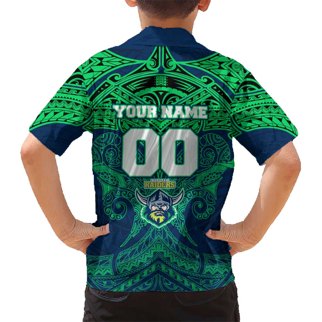Personalized Canberra Raiders Kid Hawaiian Shirt Polynesian Tribal Pattern Style